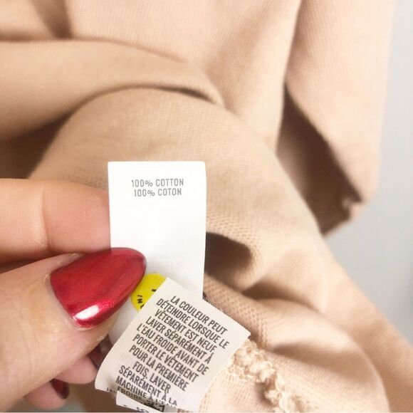 AERIE | Lace Up Front Tan Hooded Sweatshirt Oversized Women’s Size Small - Picture 8 of 9